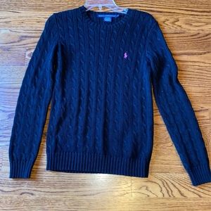 Ralph Lauren Polo black sweater with purple horse